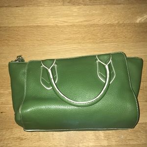 Cole Haan green and white leather purse